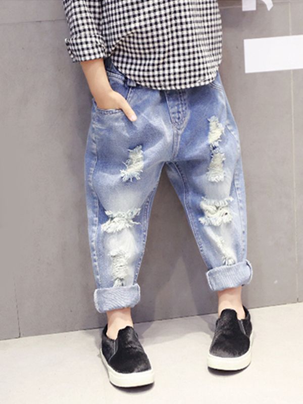 blue ripped jeans for boys