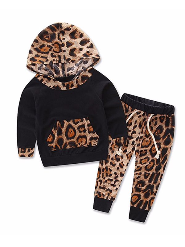 black hoodie with leopard print