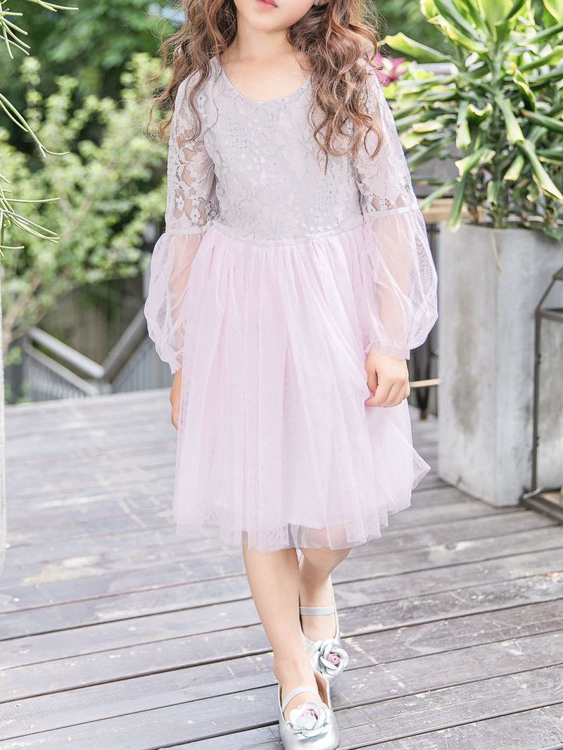 Wholesale Elegant Flower Tulle Princess Dress Long Elas