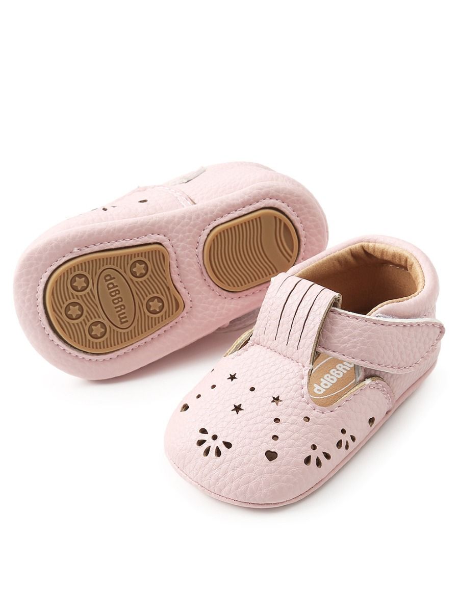 white leather baby walking shoes