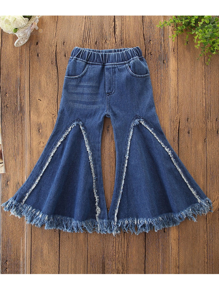 Wholesale Fashion Baby Little Girl Fringe Hem Bell-bott