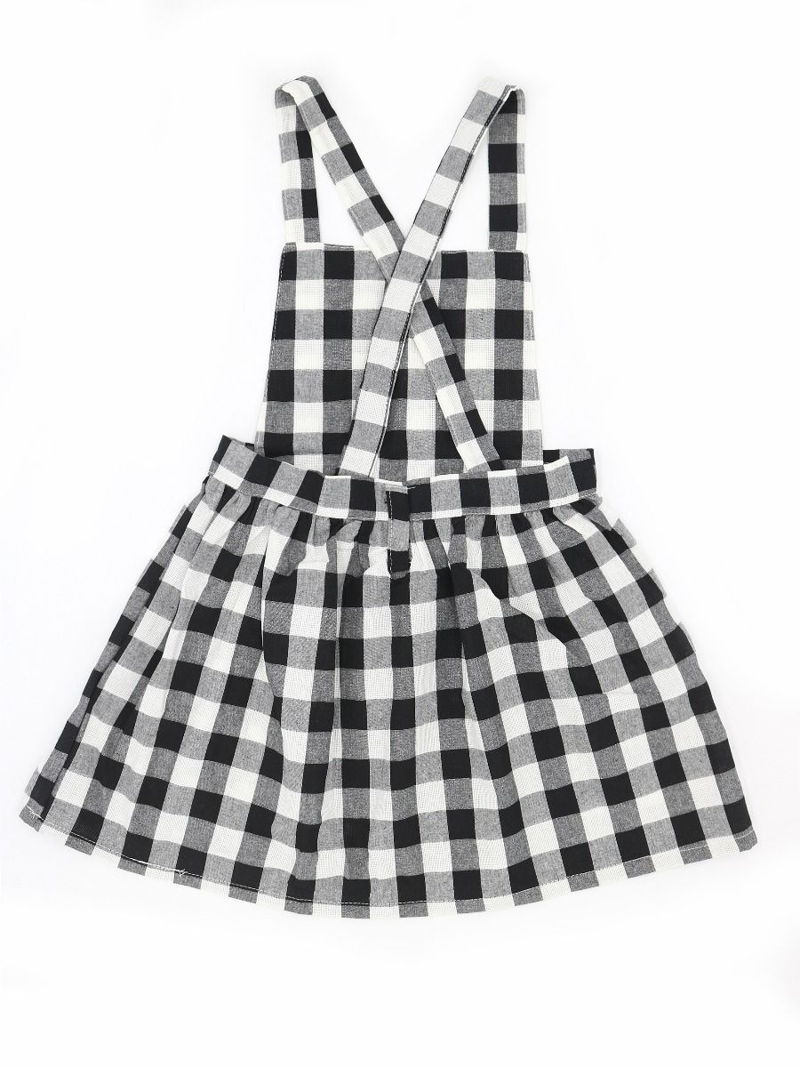 black and white check frock