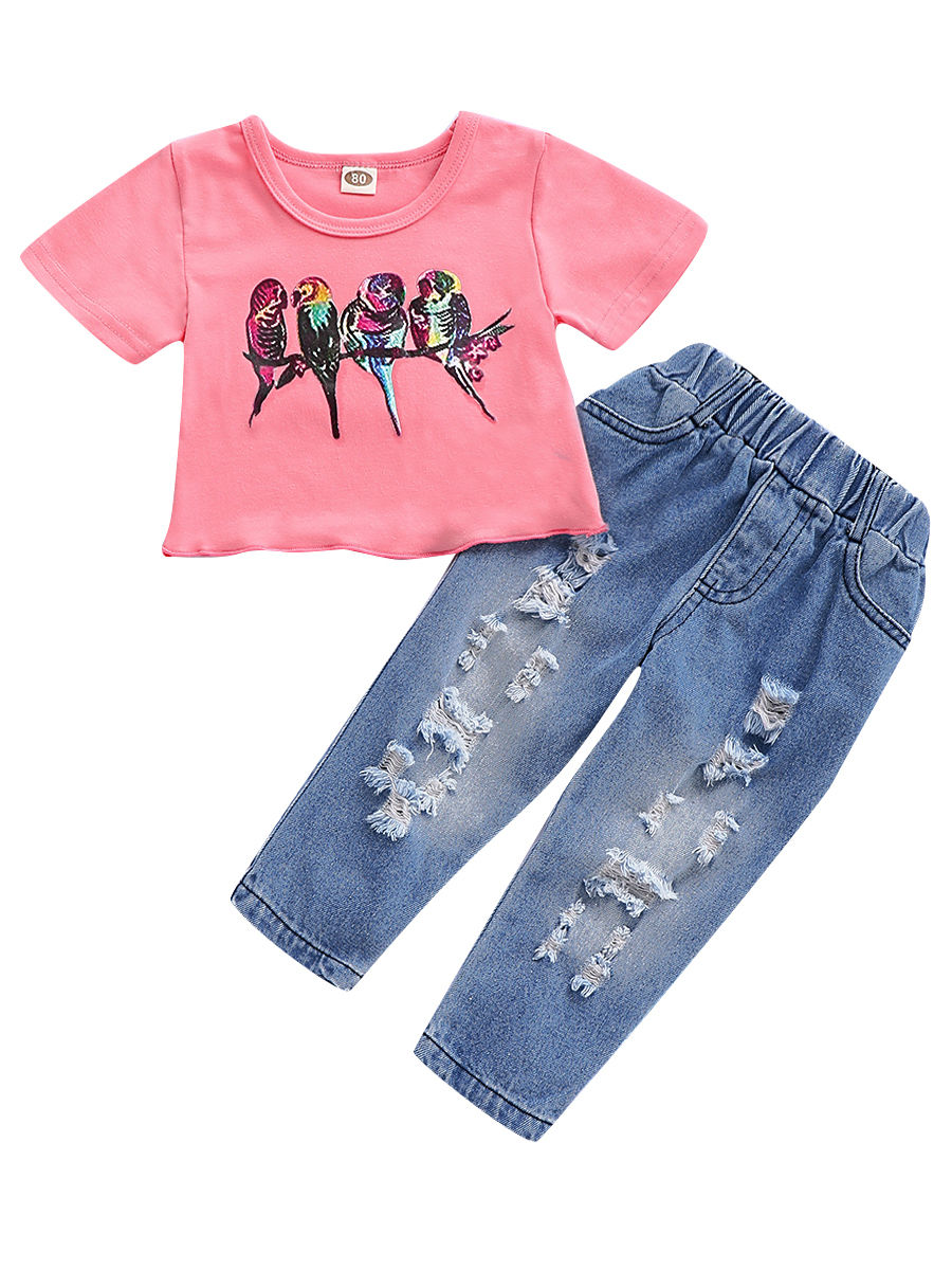 jeans top for little girl