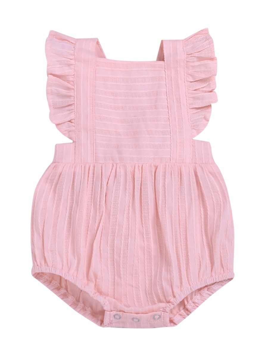 Wholesale Ruffle Pink Baby Girl Romper 19070366 - kiski