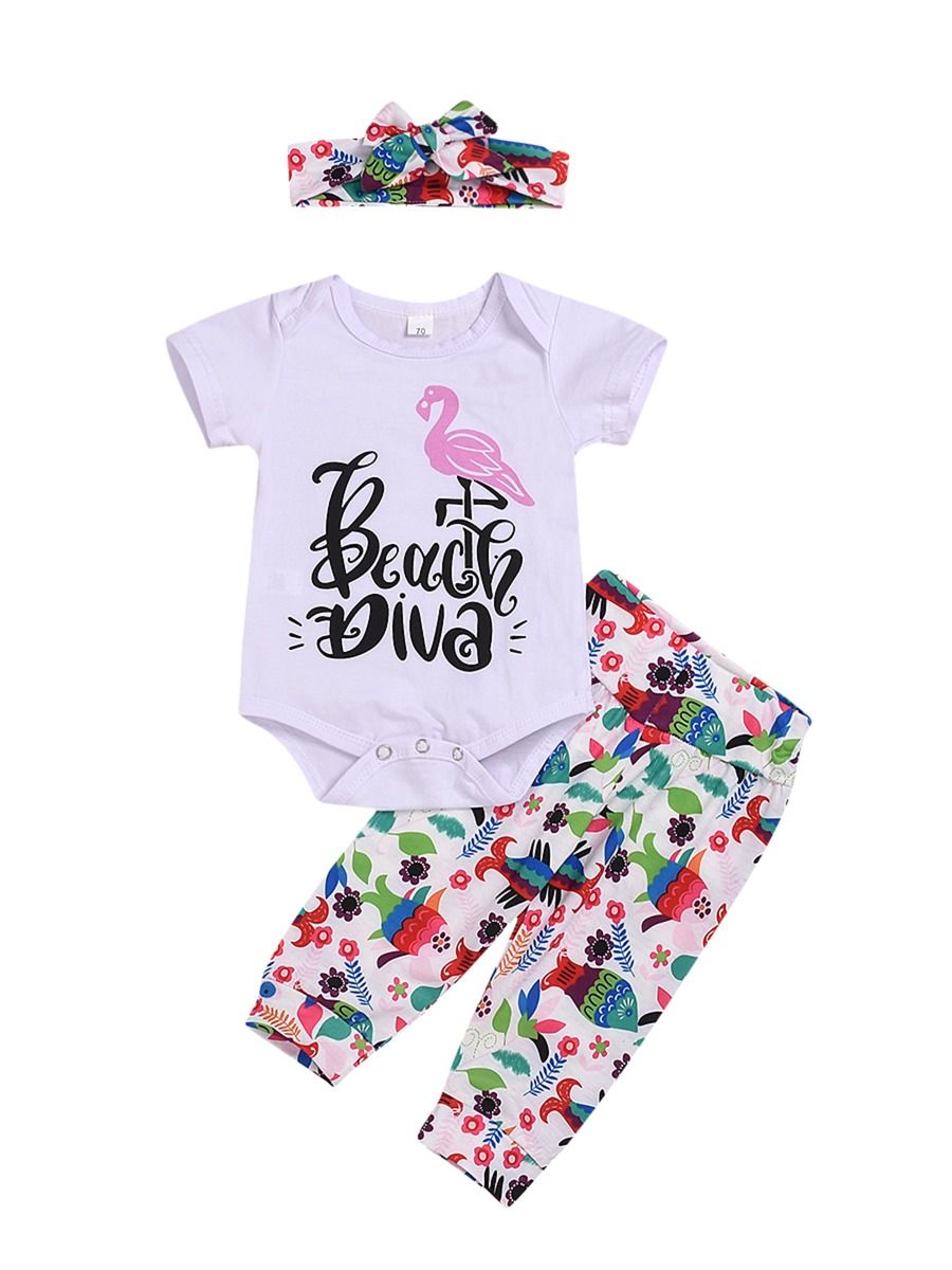 baby girl clothes with flamingos