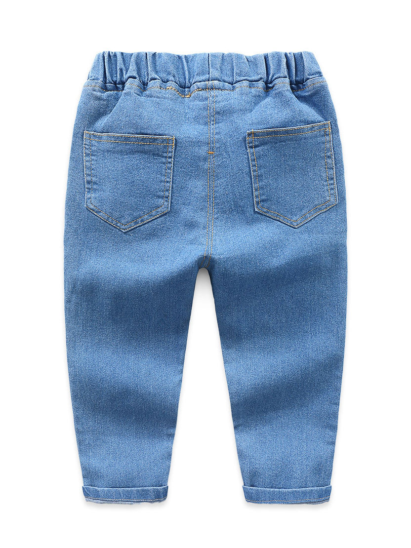 Wholesale Spring Autumn Little Big Boy Dino Print Jeans