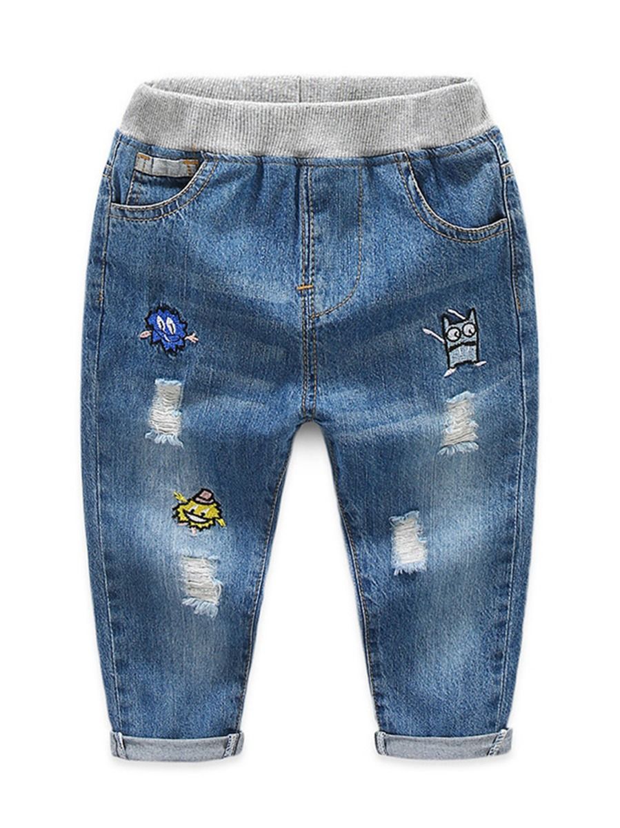 cartoon ripped jeans