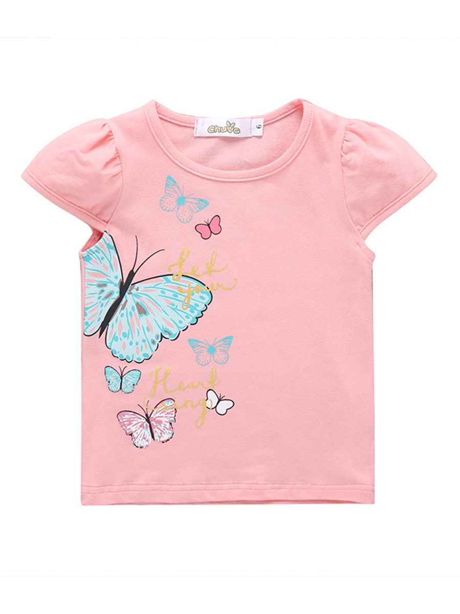 Wholesale Baby Toddler Girl Butterfly T-shirt 19082058