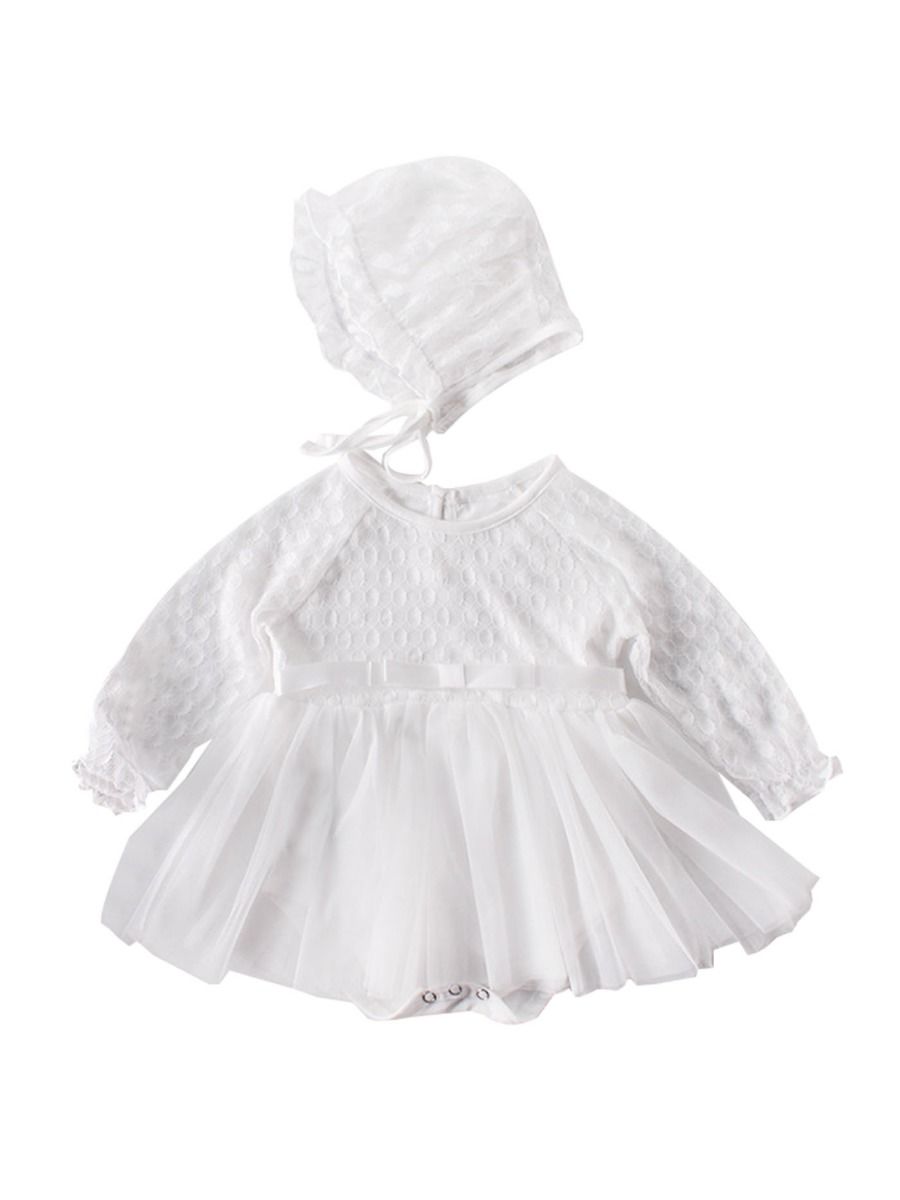 white christening romper