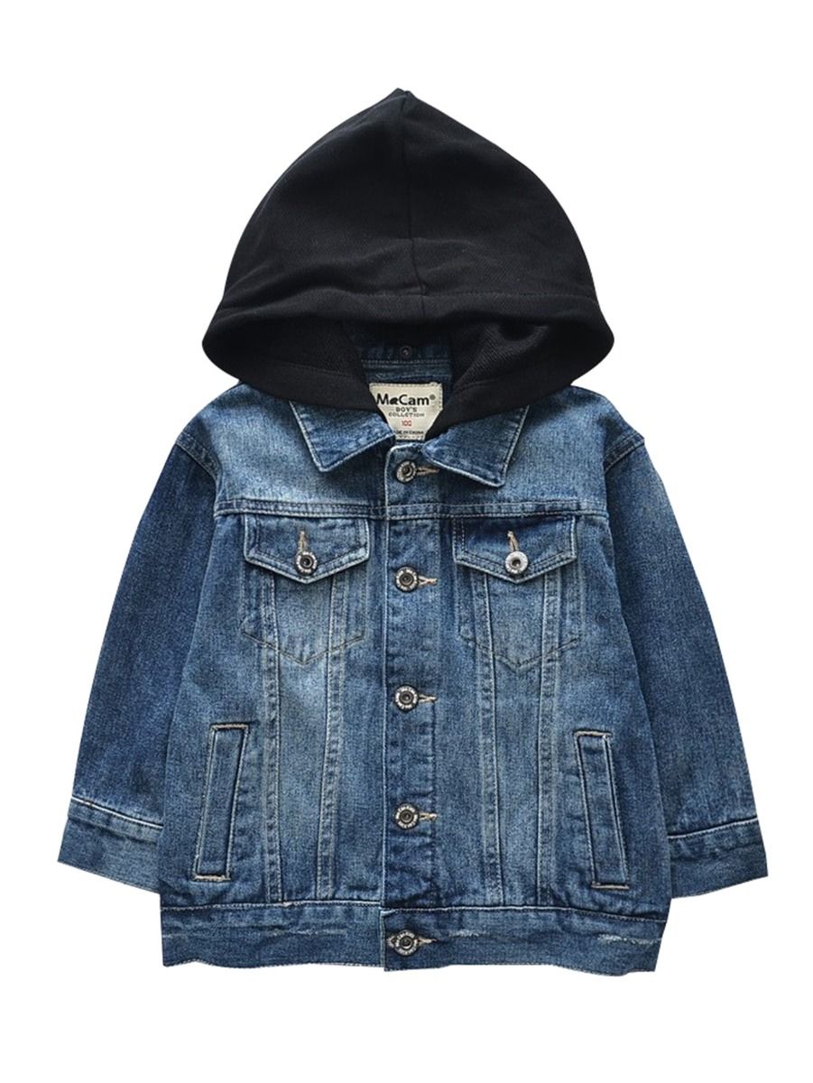 toddler boy hooded jean jacket