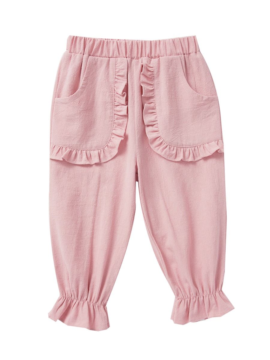 Wholesale Fashion Pink Baby Ruffle Pants 19102421 - kis