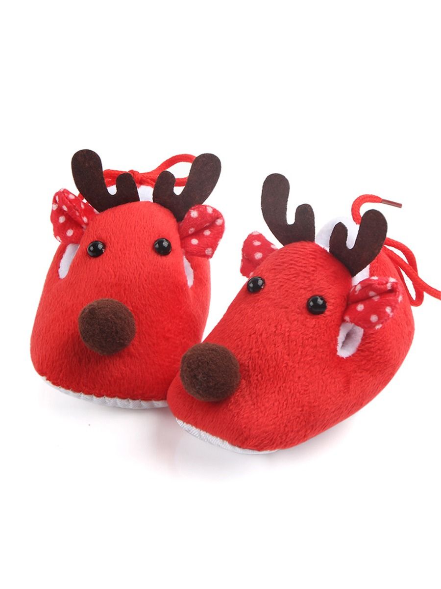 Wholesale Adorable Baby Fleece Lined Deer Crib Shoes 19