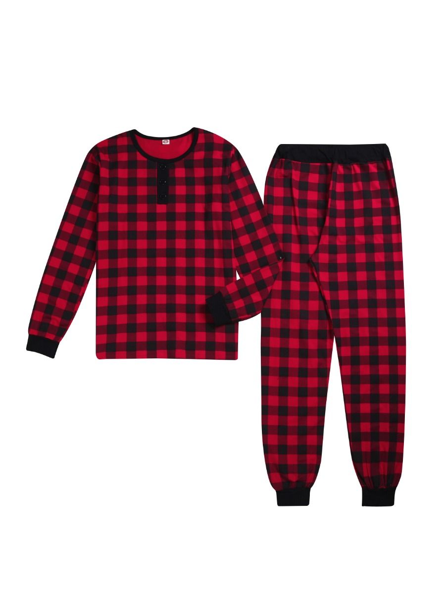 Wholesale Family Matching Red & Black Plaid Nightwear S