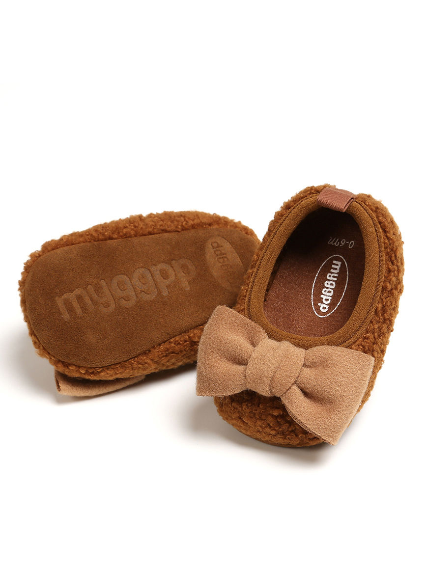 Wholesale Cute Baby Girl Berber Fleece Bow Crib Shoes 1