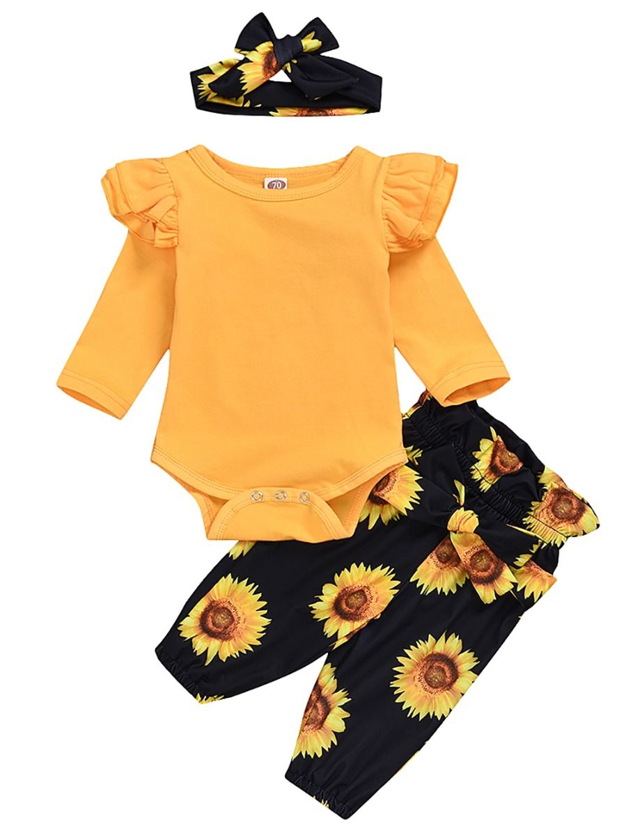 sunflower baby overalls