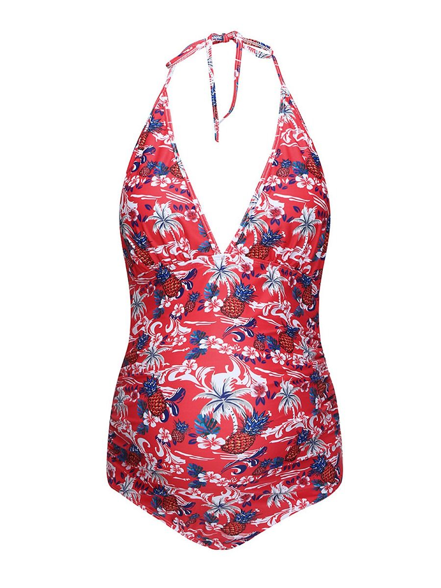 halter neck maternity swimsuit