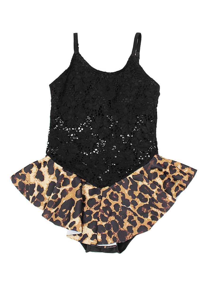 girls leopard print swimsuit