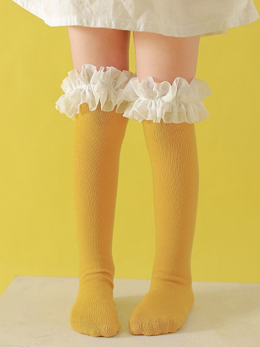 Wholesale Ruffle Over The Calf Tube Socks 1