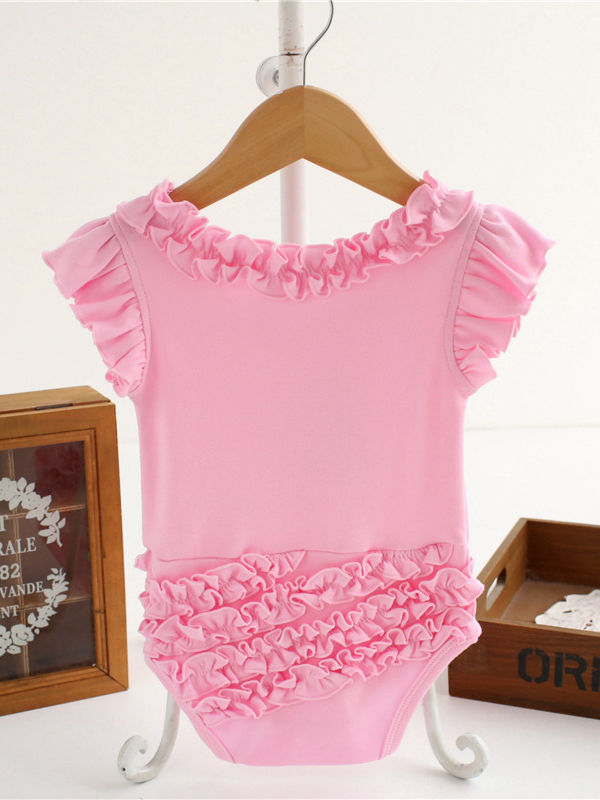 Wholesale Summer Solid Color Baby Ruffle Bodysuit 20010