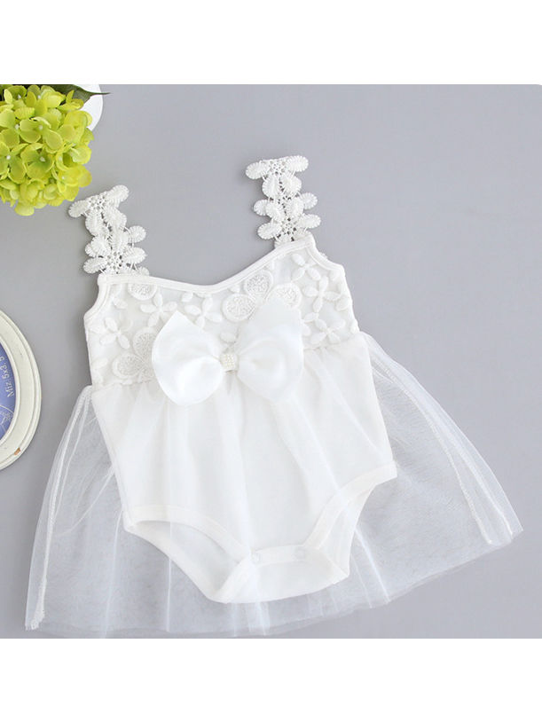 white lace romper baby girl