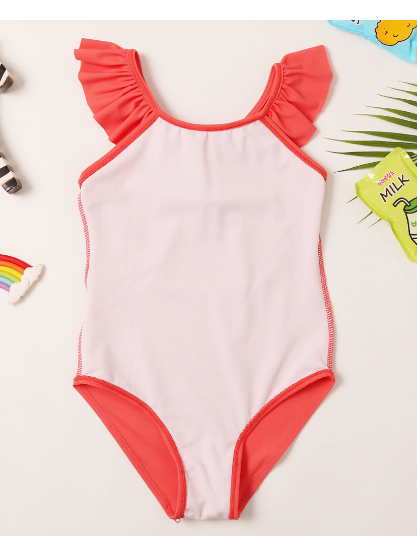 Wholesale Little Girl Watermelon Ruffle One-Piece Swimw