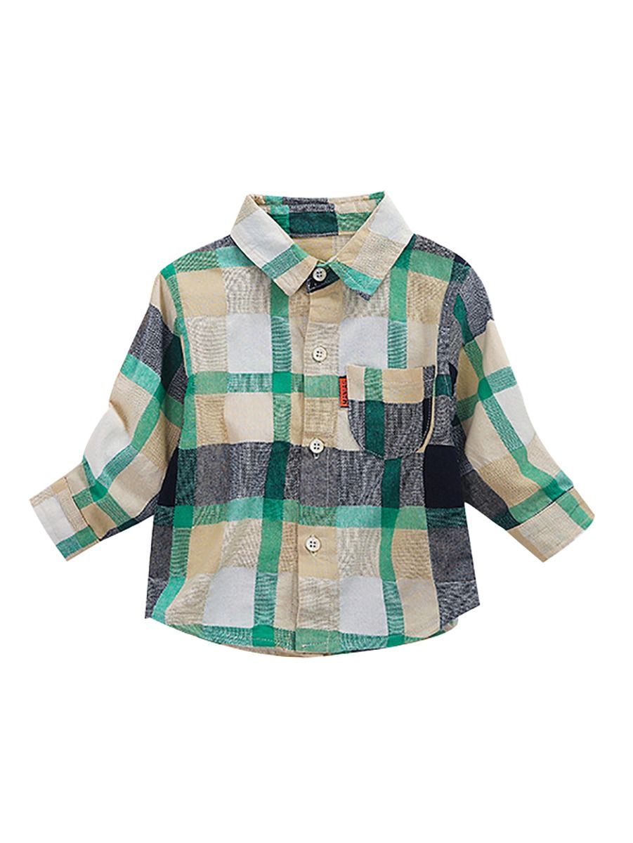 Wholesale Spring Baby Toddler Kids Plaid Shirt 20022943