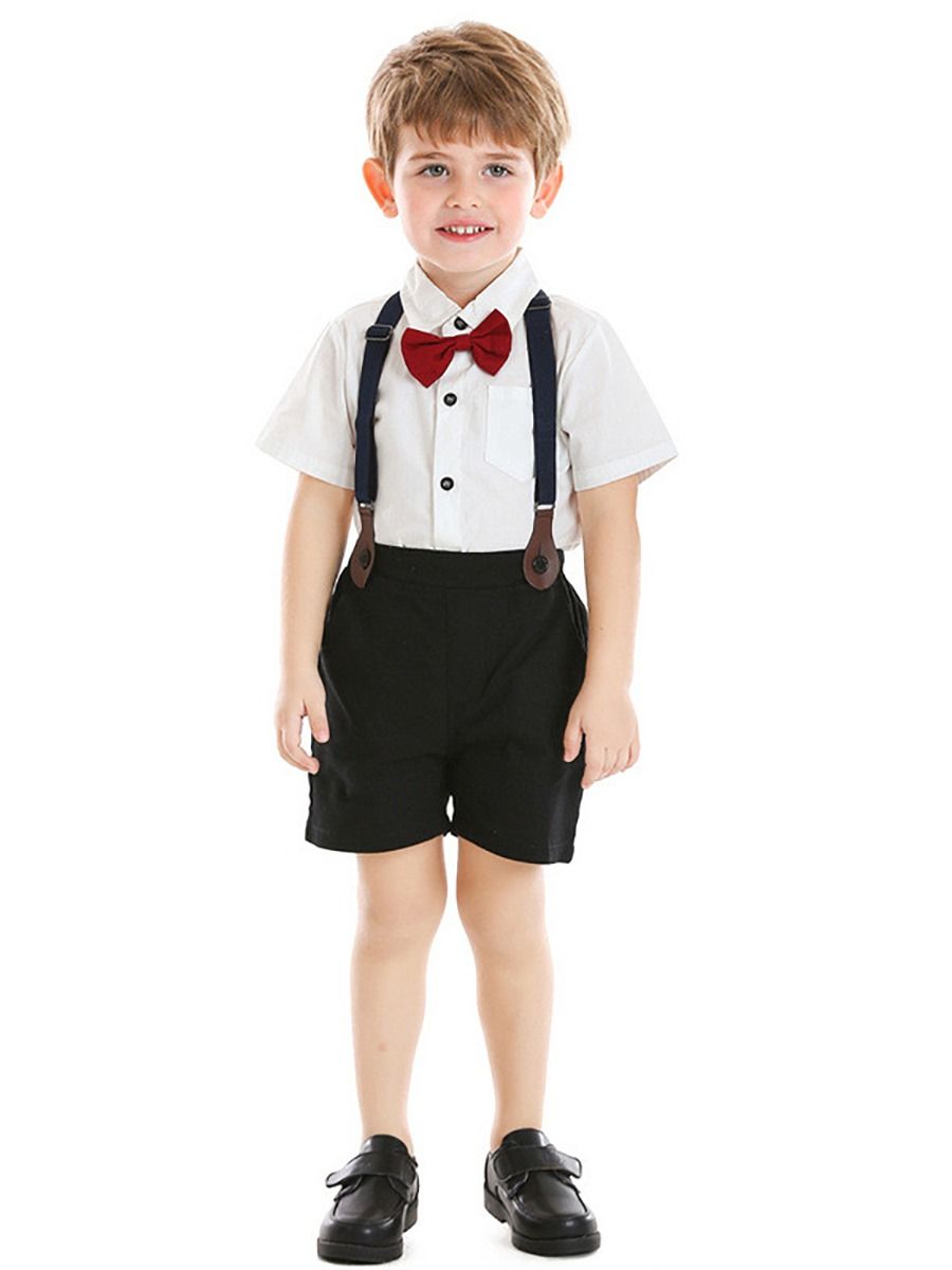 shorts suspenders bow tie