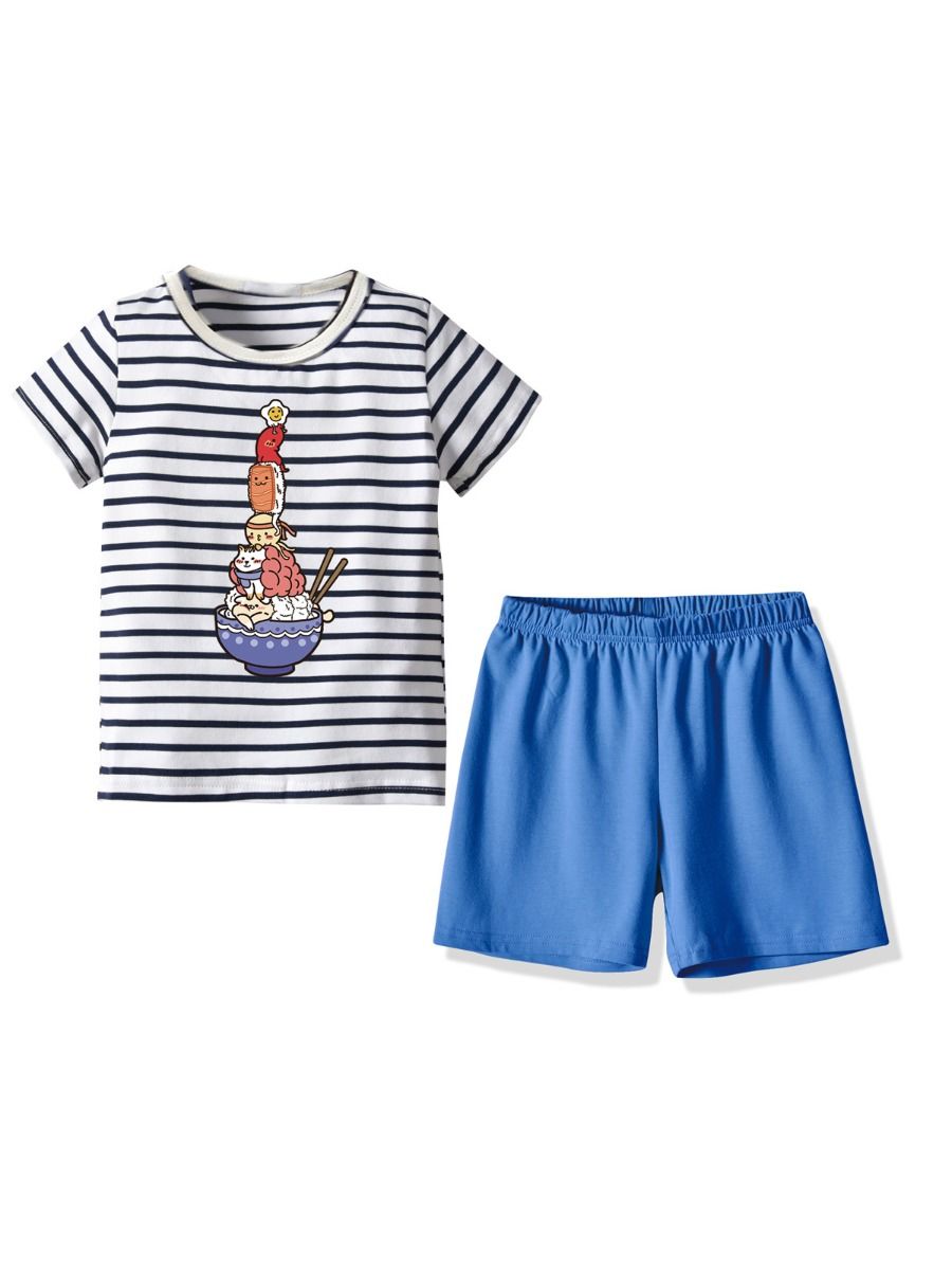Wholesale 2-Piece Baby Toddler Boys Blue Shorts Set 200