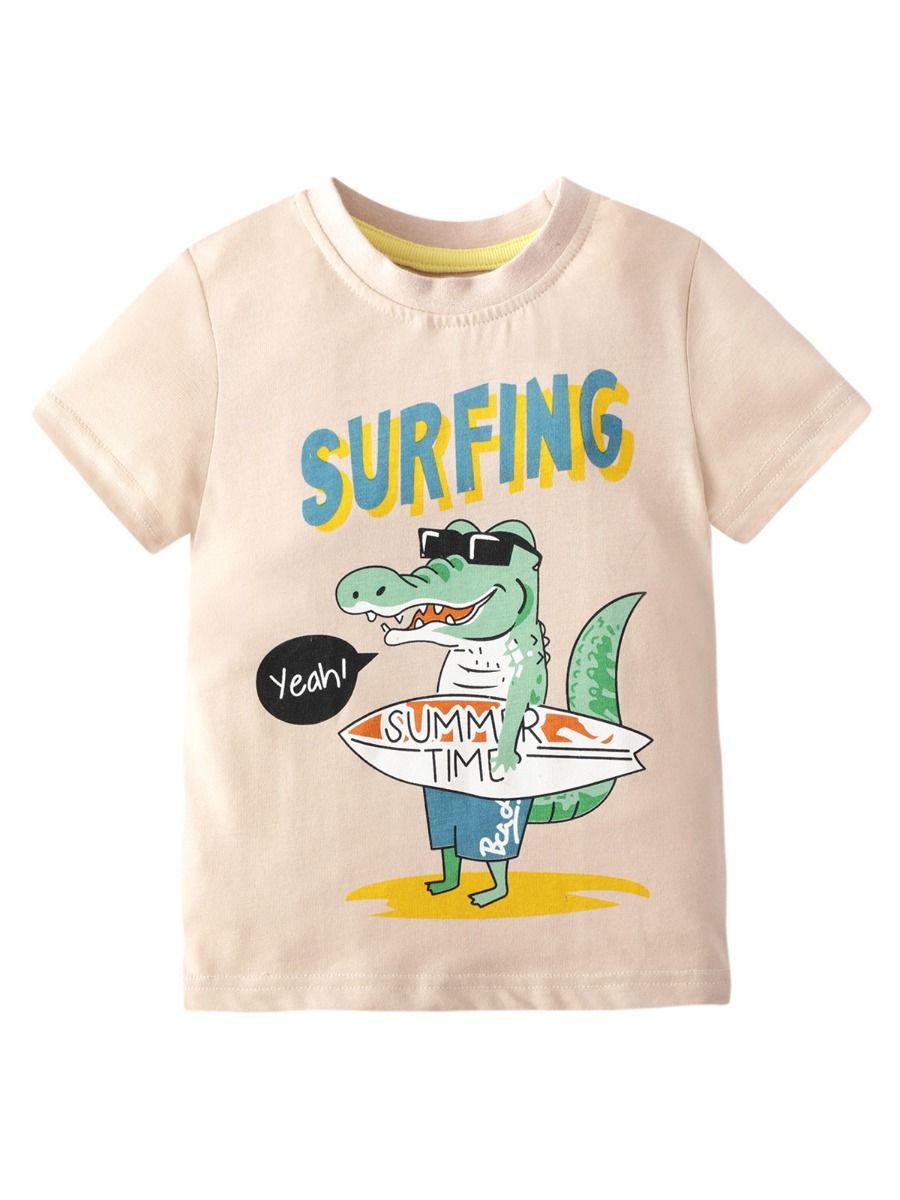 Wholesale Little Boy SURFING Crocodile Short Sleeve Cot