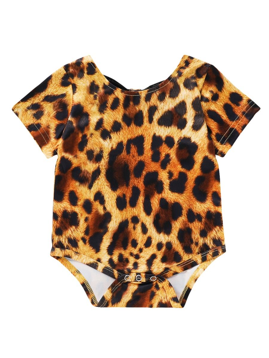 leopard print baby bodysuit