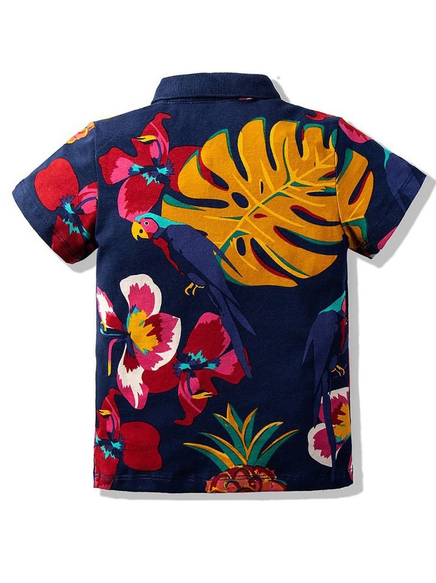 Wholesale Hawaii Style Kid Boy Printed Polo Shirt 20060