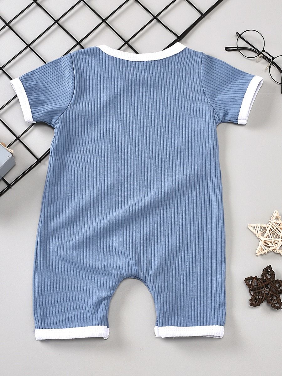 Wholesale Summer Baby Solid Color Ribbed Romper 2006214