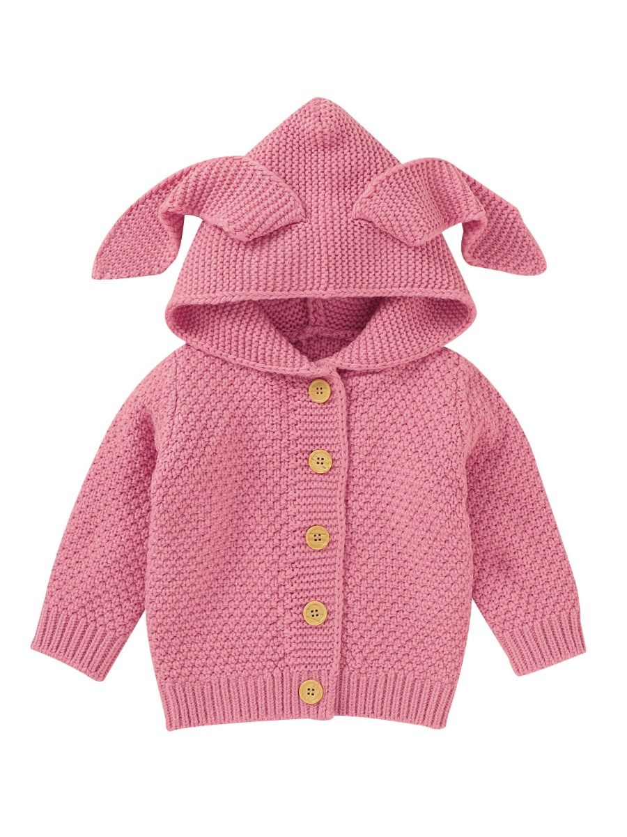 Wholesale Lovely Baby Plain Knit Hoodie Cardigan 200719