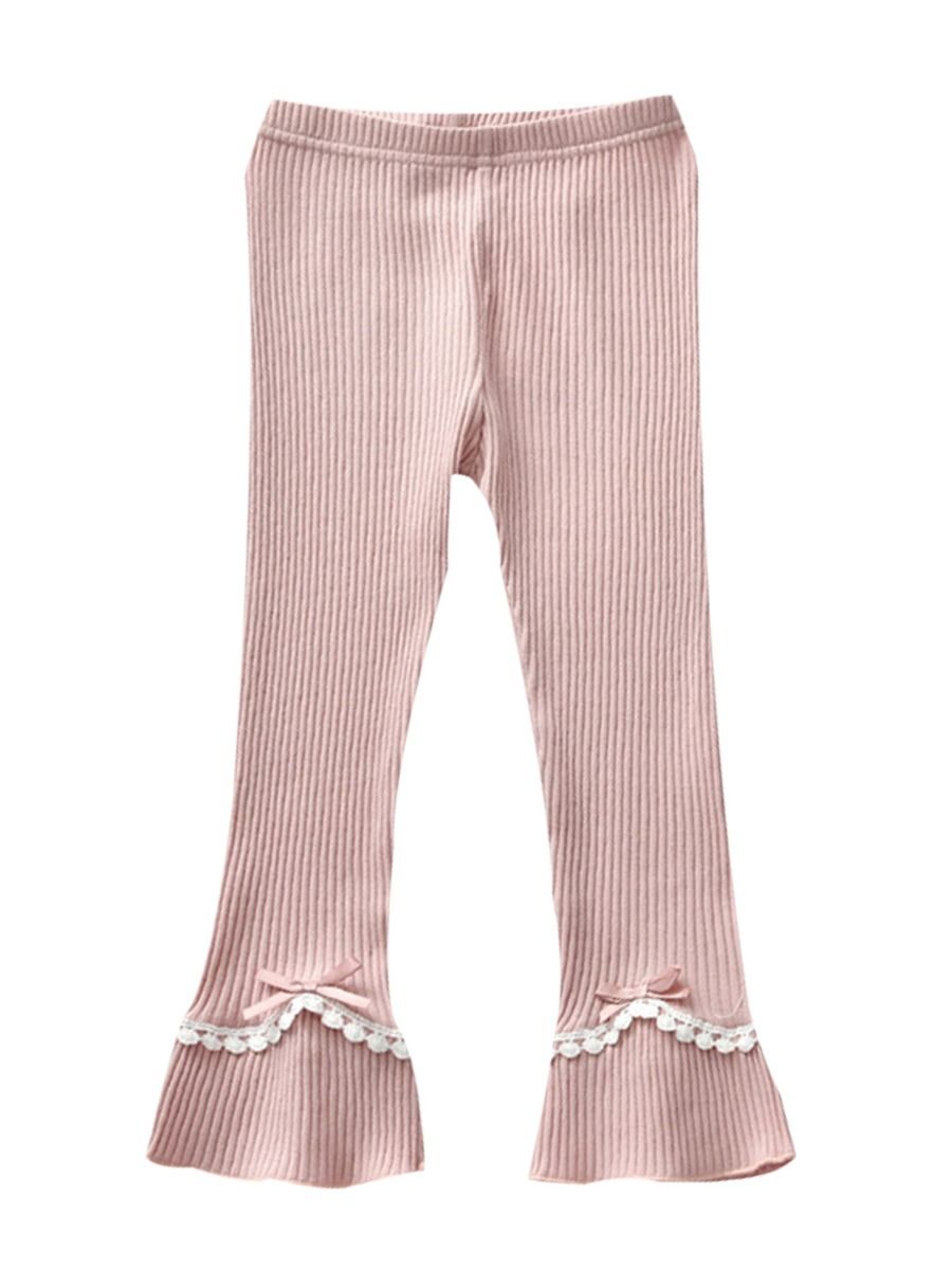 Wholesale Kid Girl Ribbed Flared Pants 200807171 - kisk