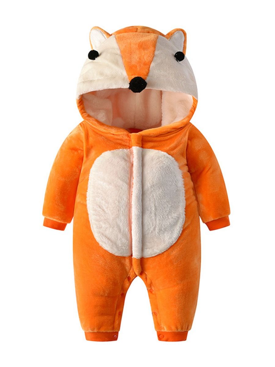 Wholesale Baby Fox Fleece Hooded Jumpsuit 200814954 - k