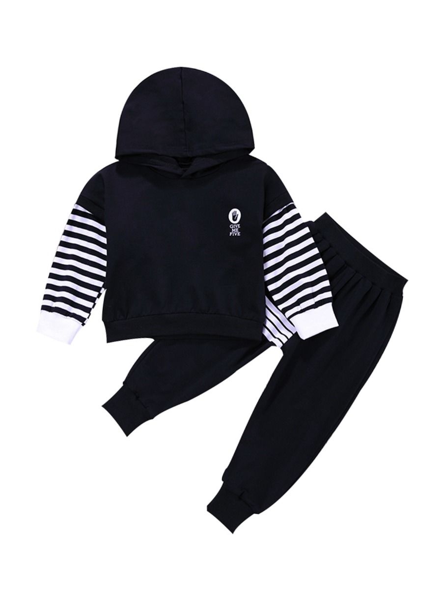 striped sleeve hoodie