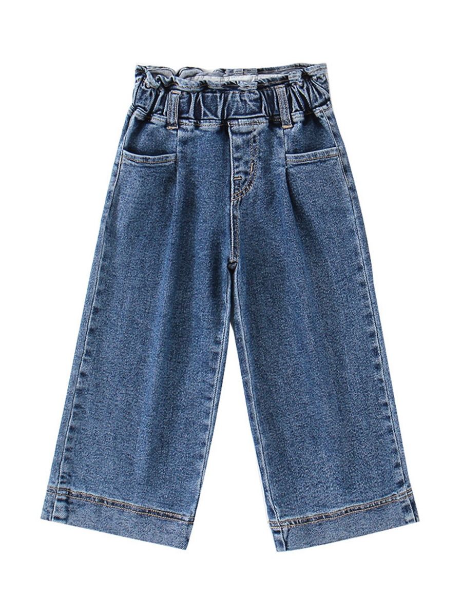 Wholesale Kid Girl Wide Leg Jeans 200908673 - kiskissin