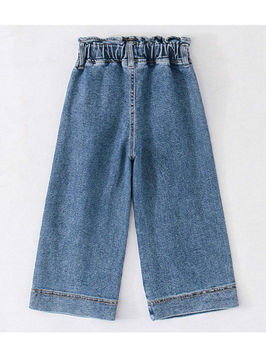 Wholesale Kid Girl Wide Leg Jeans 200908673 - kiskissin