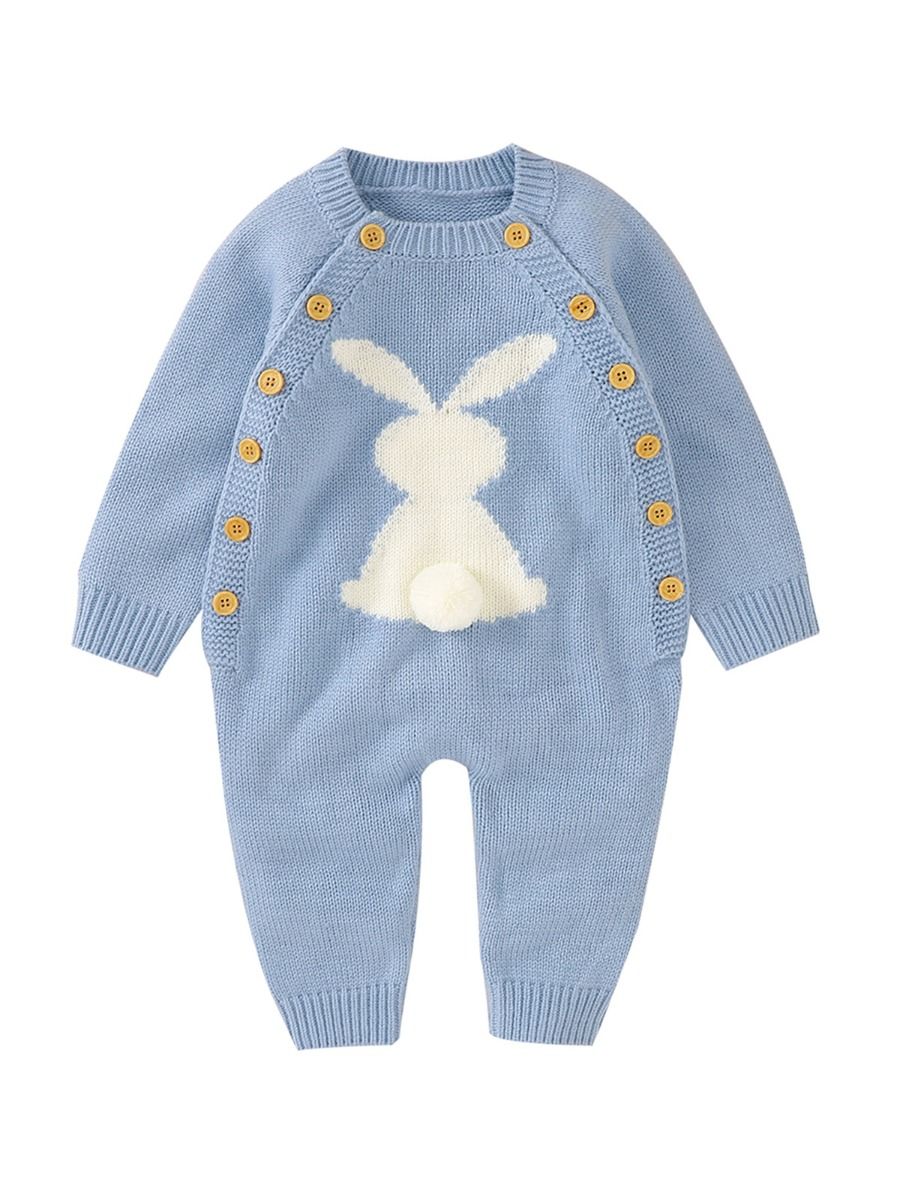Wholesale Baby Girl Rabbit Knit Jumpsuit 20101859 - kis