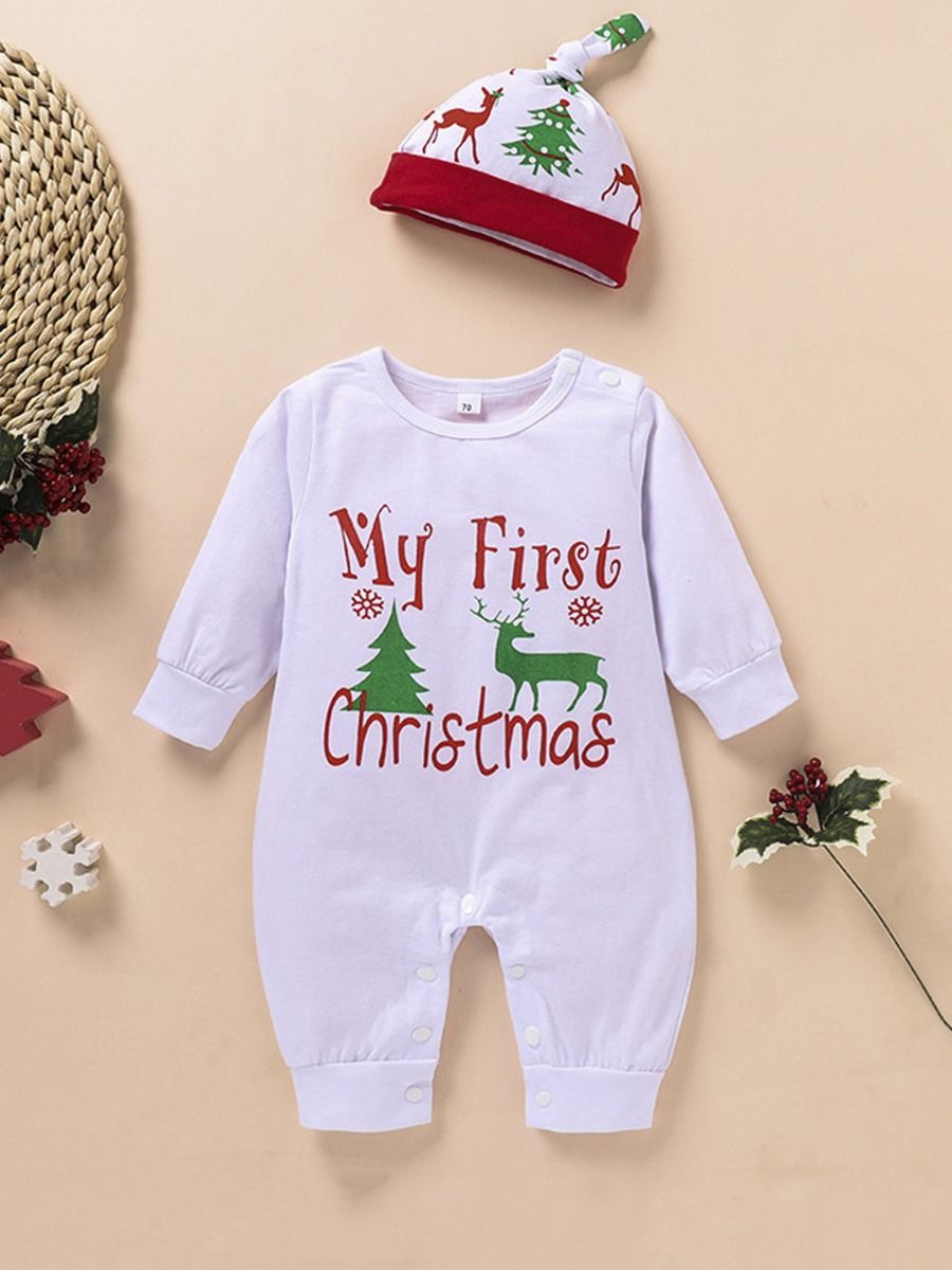 Wholesale 2 Pieces Baby My First Christmas Jumpsuit & H