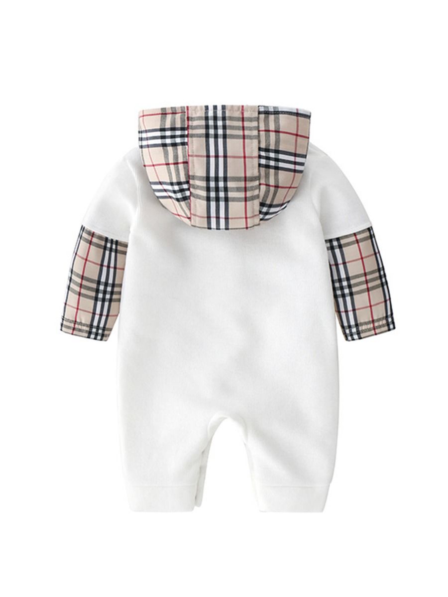 Wholesale Baby Boy Checked Hoodie Jumpsuit 201021621