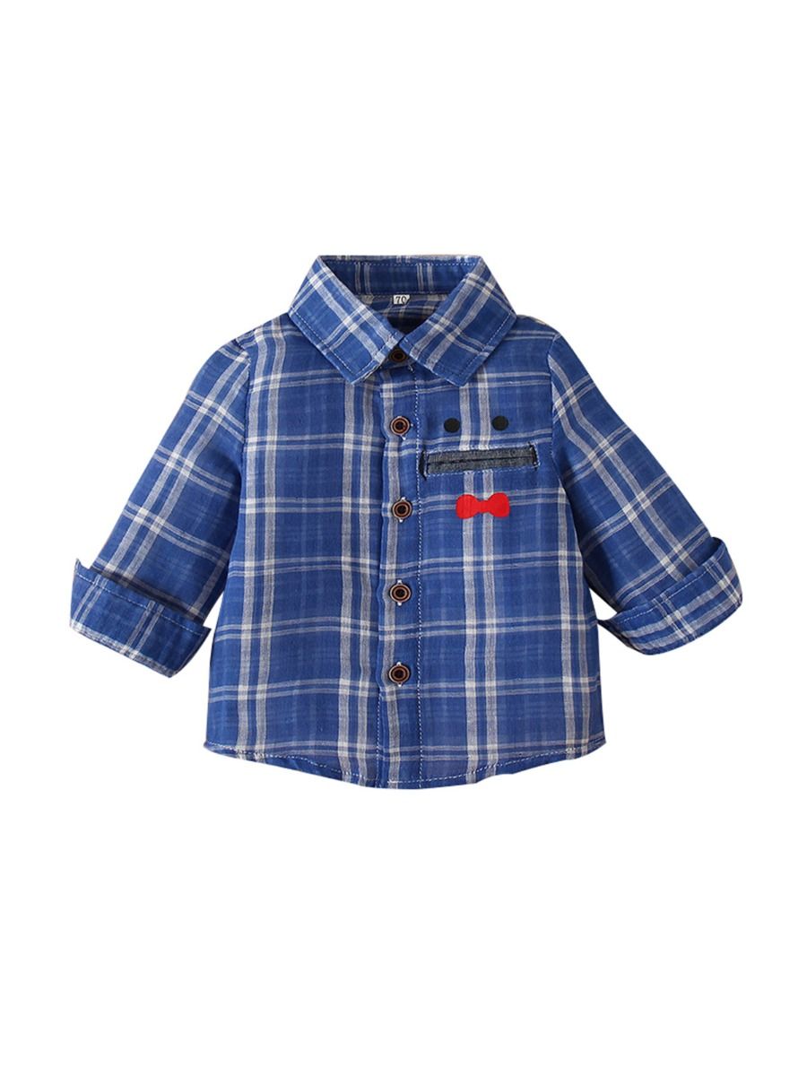 Wholesale Baby Boy Print Plaid Shirt 201103753 - kiskis