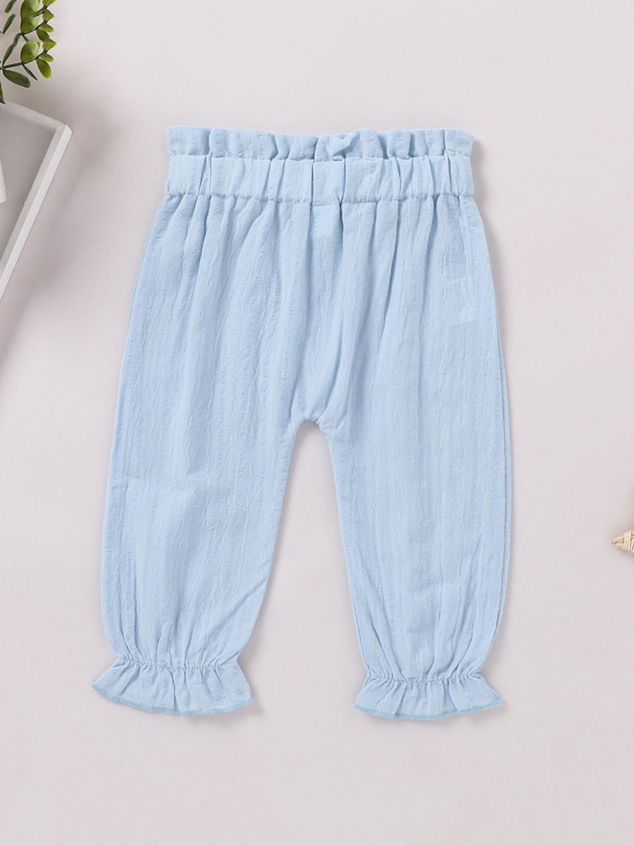 Wholesale Infant Toddler Girl Flounce Plain Belted Pant