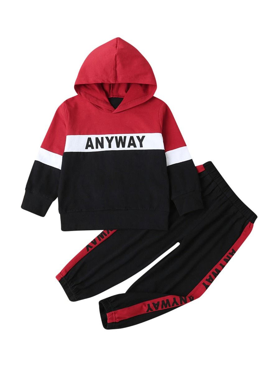 Wholesale 2 Pieces Kid Boy Anyway Casual Set Hoodie Wit