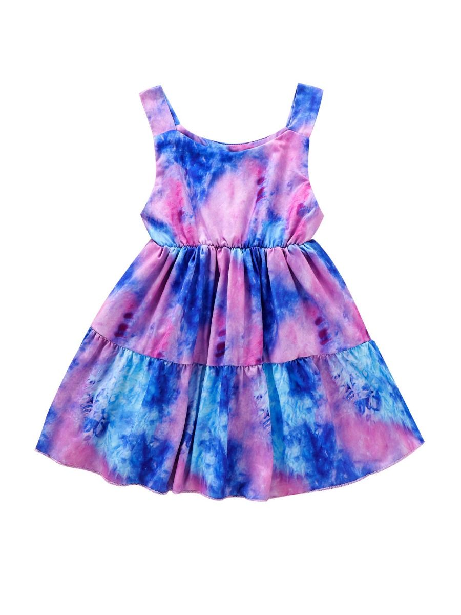 Wholesale Kid Girl Tie Dye Tank Dress 201208406 - kiski