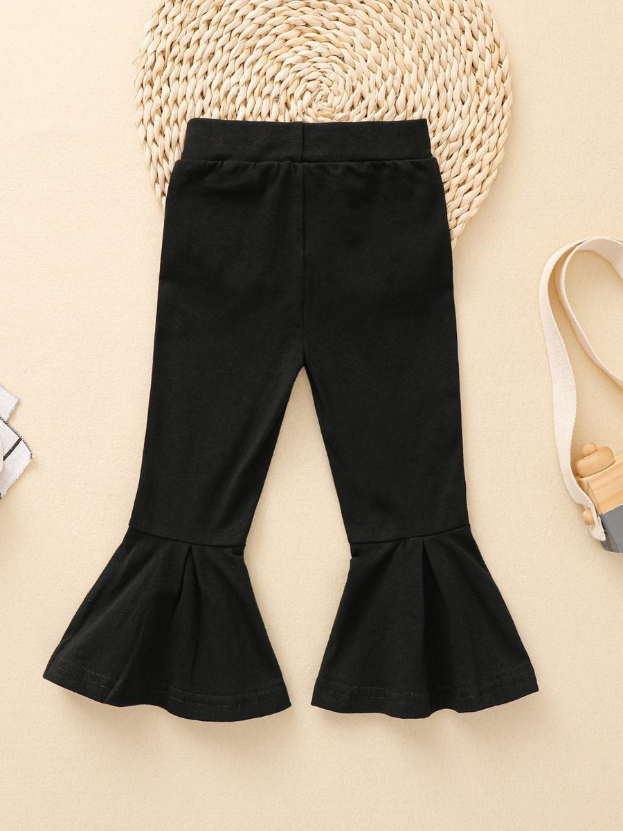 Wholesale Little Girl Solid Color Bell Bottom Pants 201