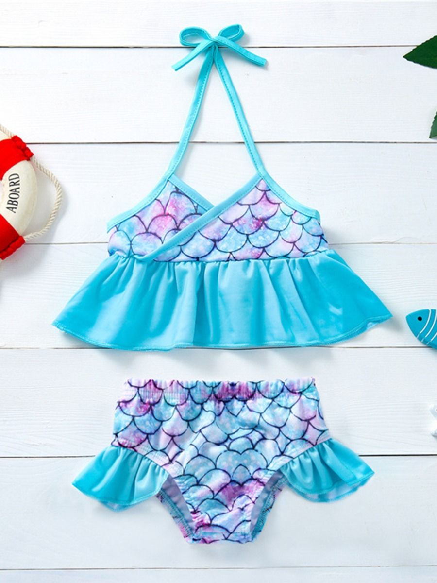 Wholesale Kid Girl Fish Scale Bikini Set 210416649 - ki