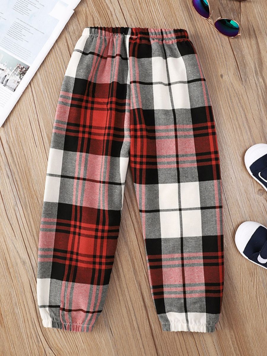 Wholesale Checked Unisex Kid Trousers 210719612 2107196