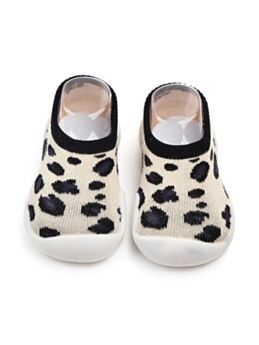 Leopard Print Knit Slipper Socks