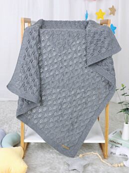 Baby Kid Solid Color Knit Blanket